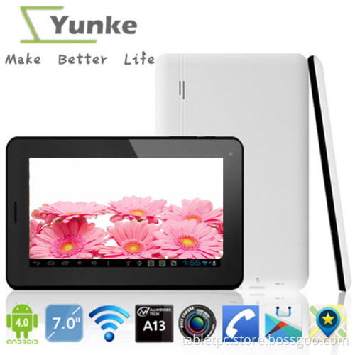 touch screen 7 TABLET phone calling tablet pc a13 allwinner dual camera with wifi and bluetooth Android 4.0